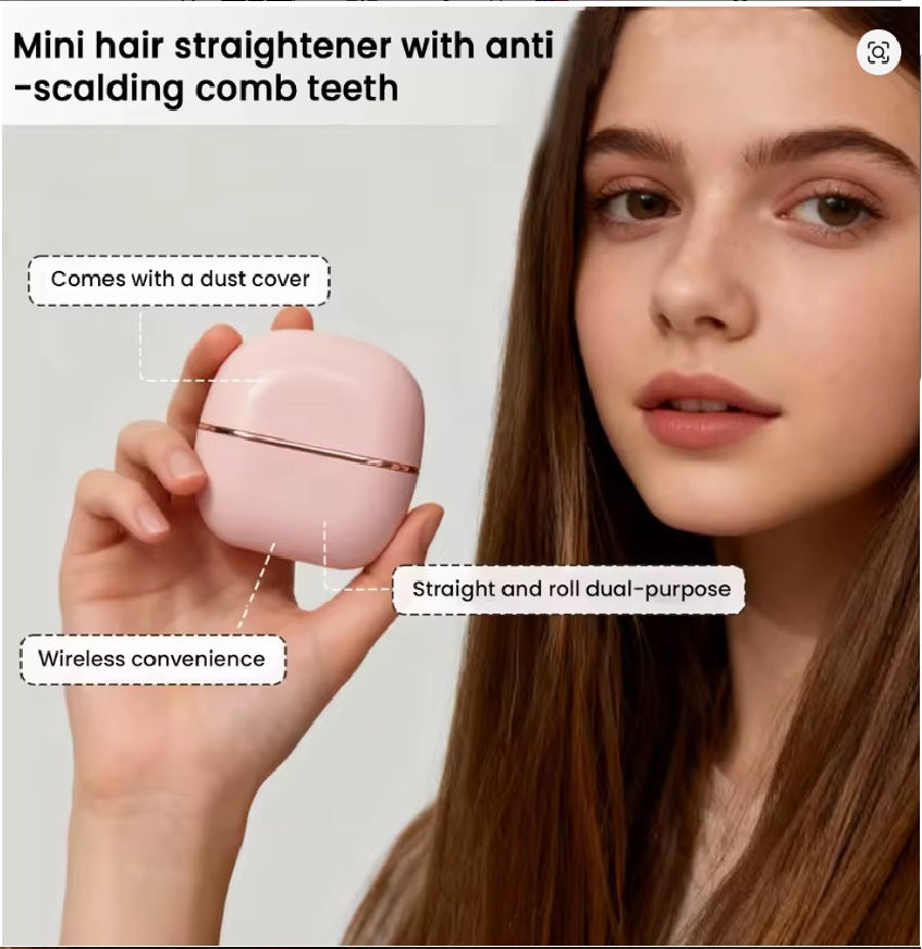 Mini Cepillo Alisador Recargable